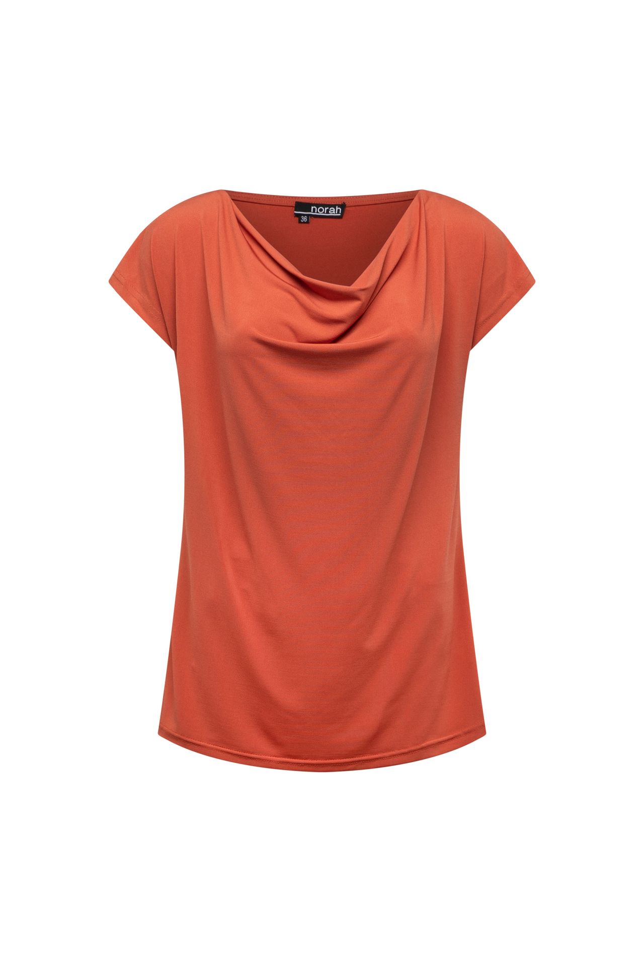 Norah Terracotta shirt met gedrapeerde hals terra 209994-660