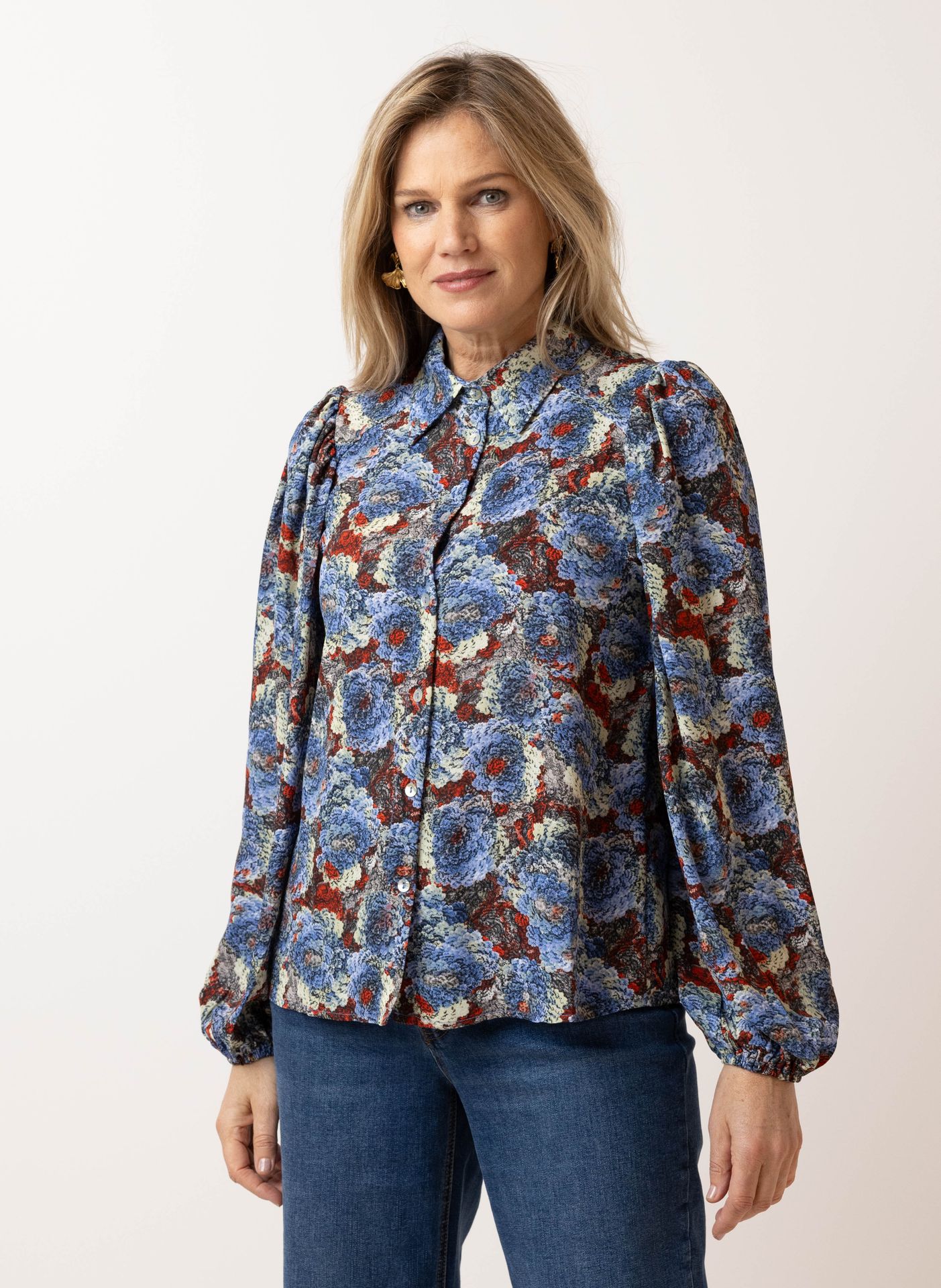 Norah Meerkleurige blouse blue multicolor 214079-420