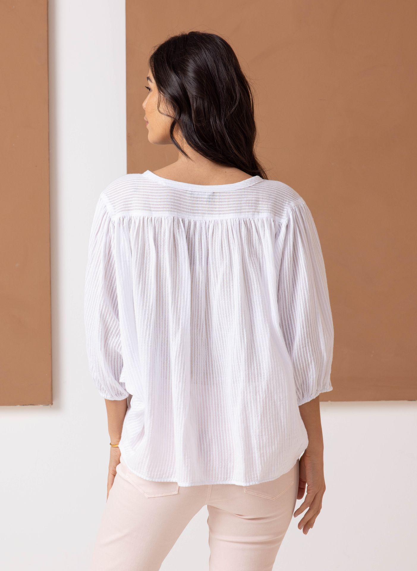 Norah Witte blouse met streeppatroon white 213741-100