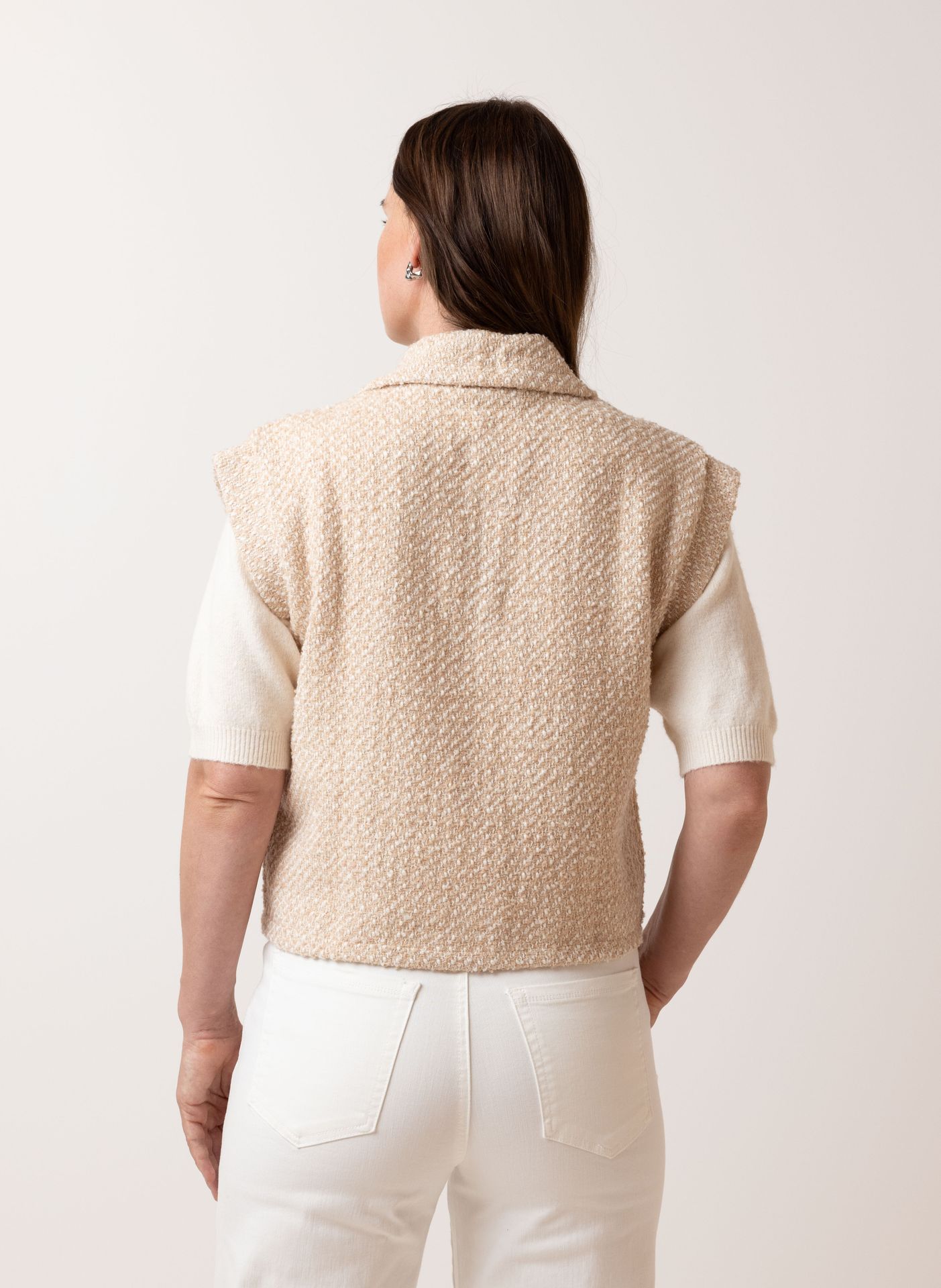 Norah Zandkleurig gilet sand melange 215157-151