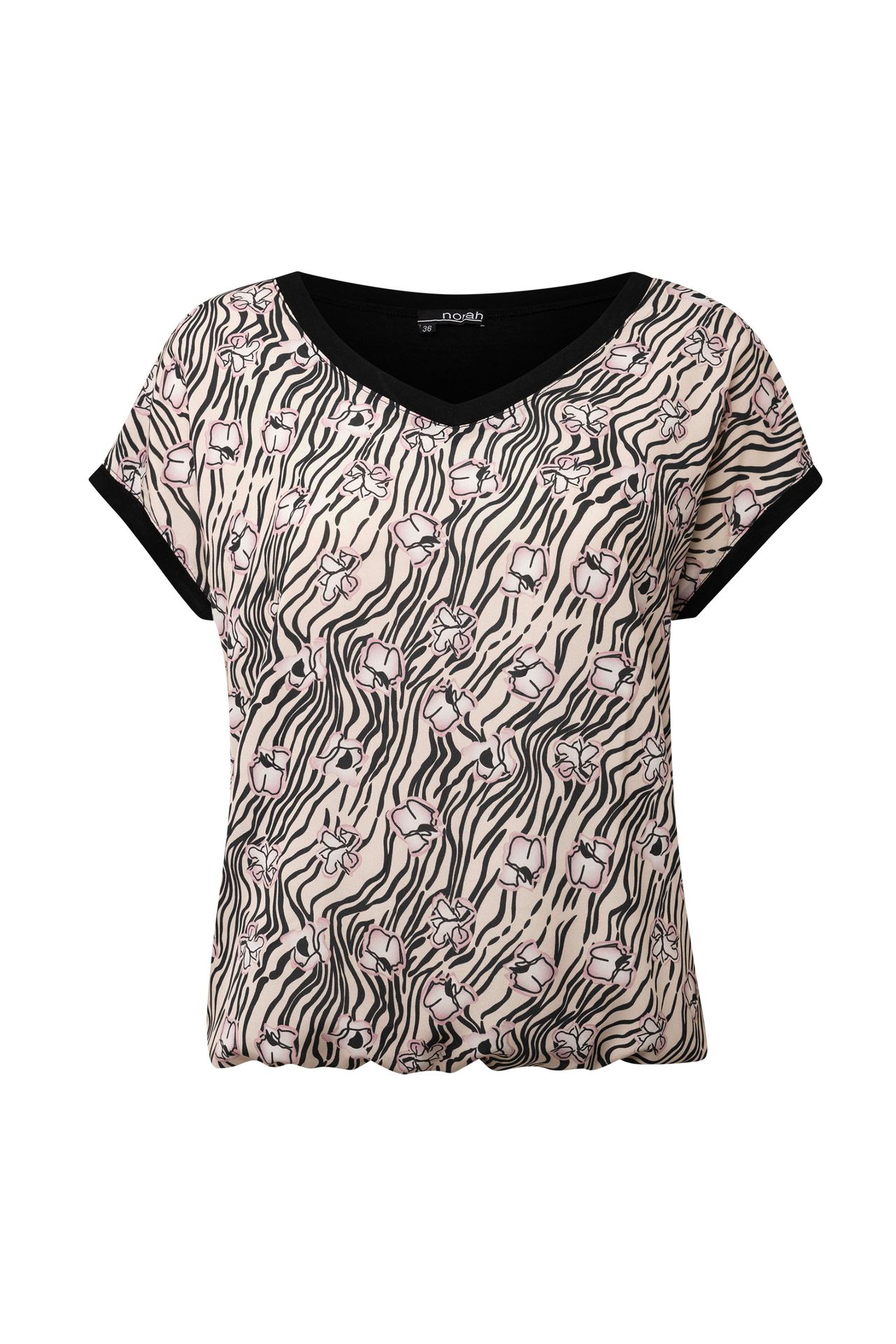 Norah Zandkleurig shirt met print sand multicolor 214162-121