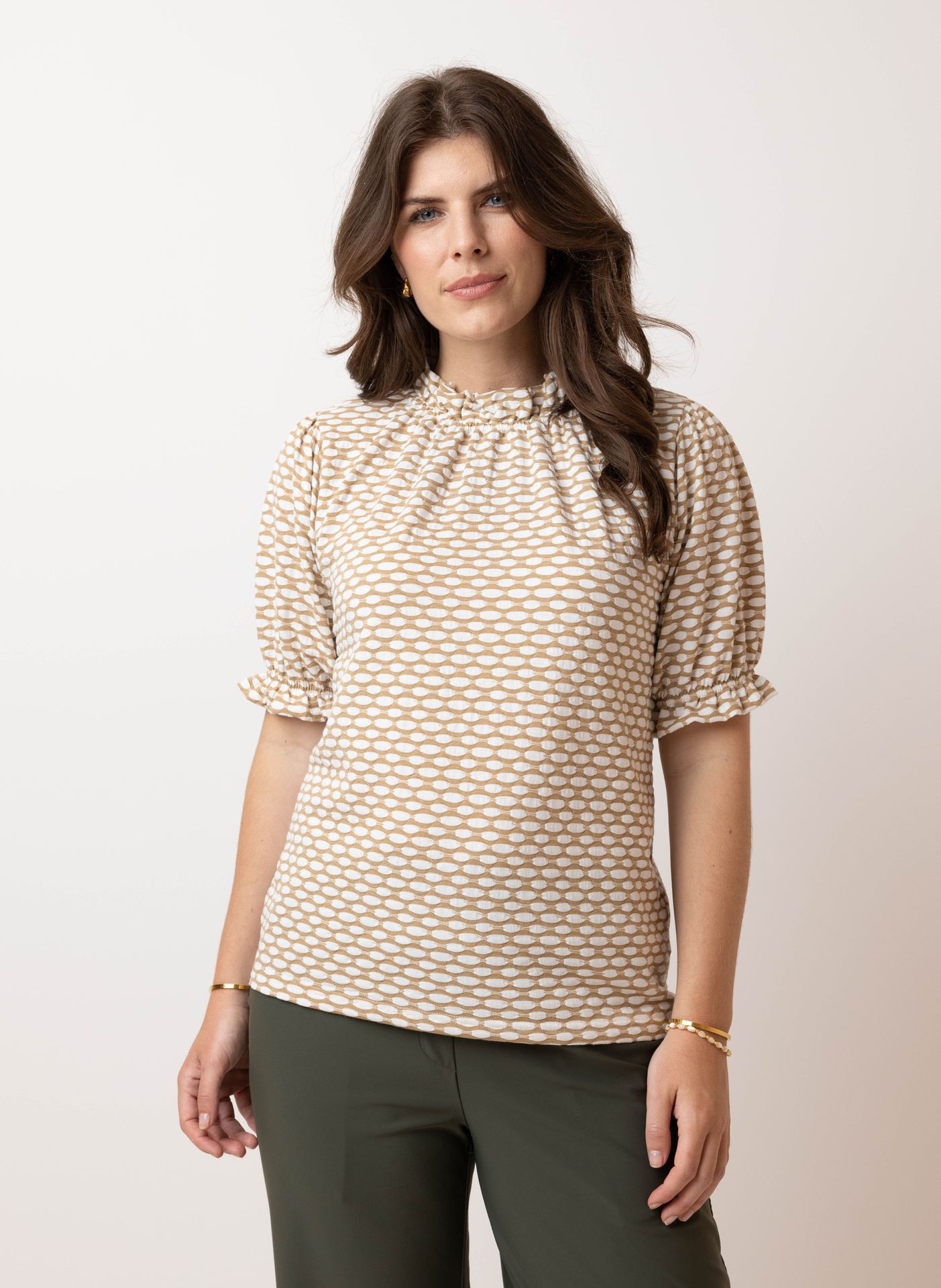 Norah Zandkleurig shirt sand melange 214767-151