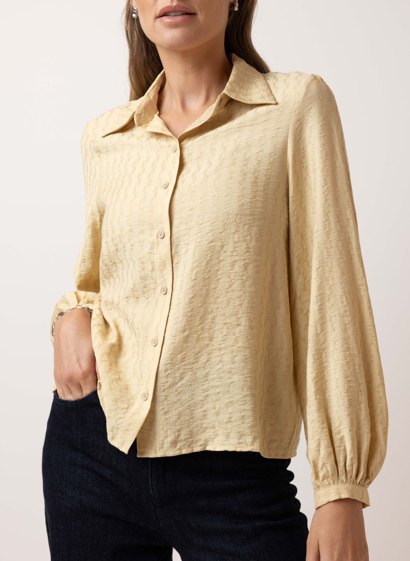 Norah Zandkleurige blouse champagne 215276-103