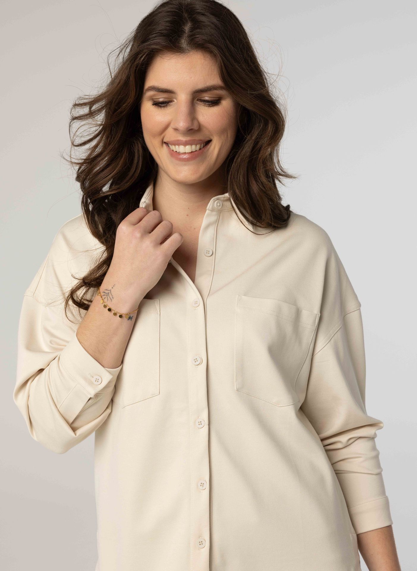 Norah Zandkleurige blouse light sand 213614-111