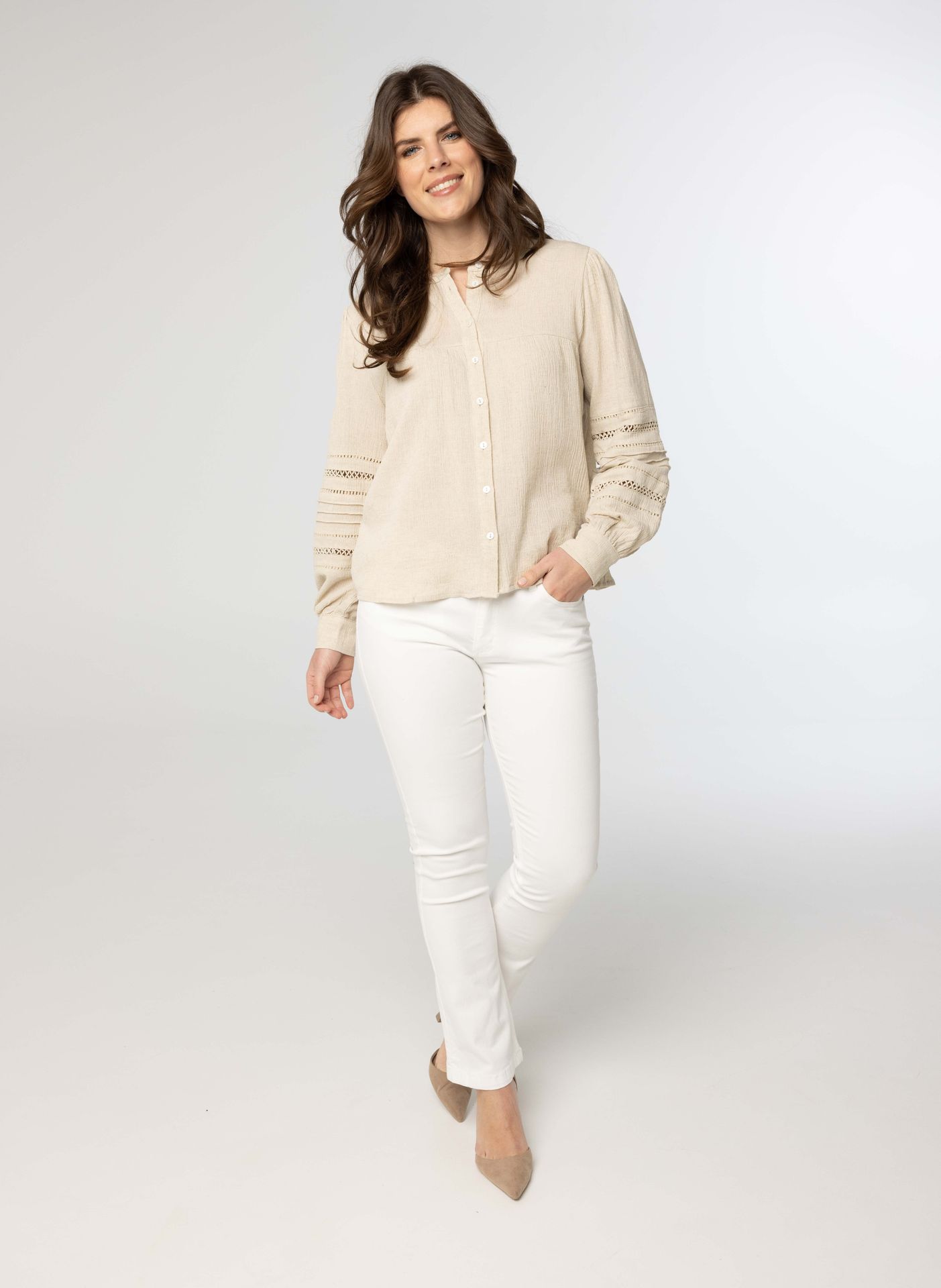Norah Zandkleurige blouse sand 213957-110