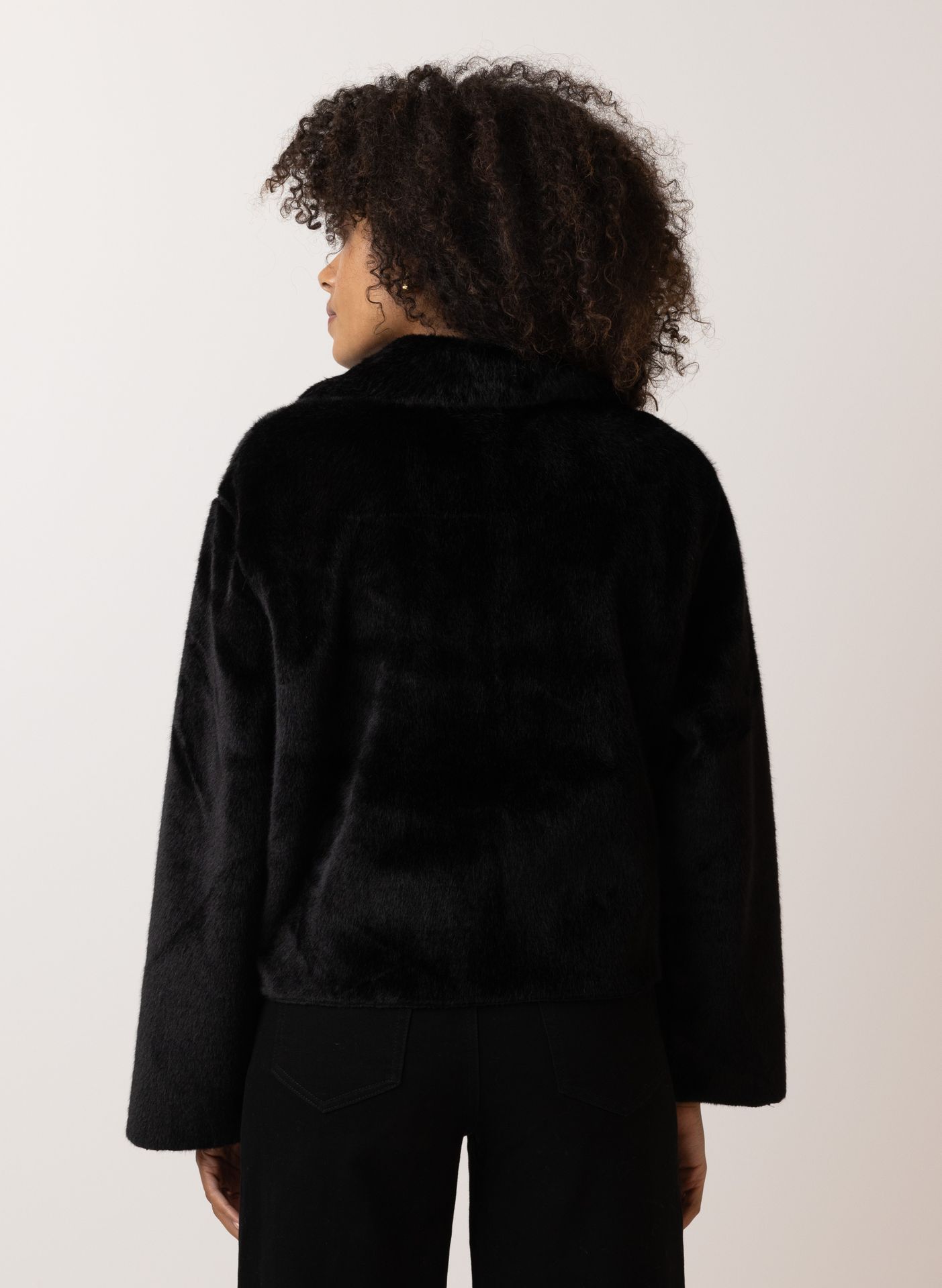 Norah Zwart faux fur jasje black 214584-001