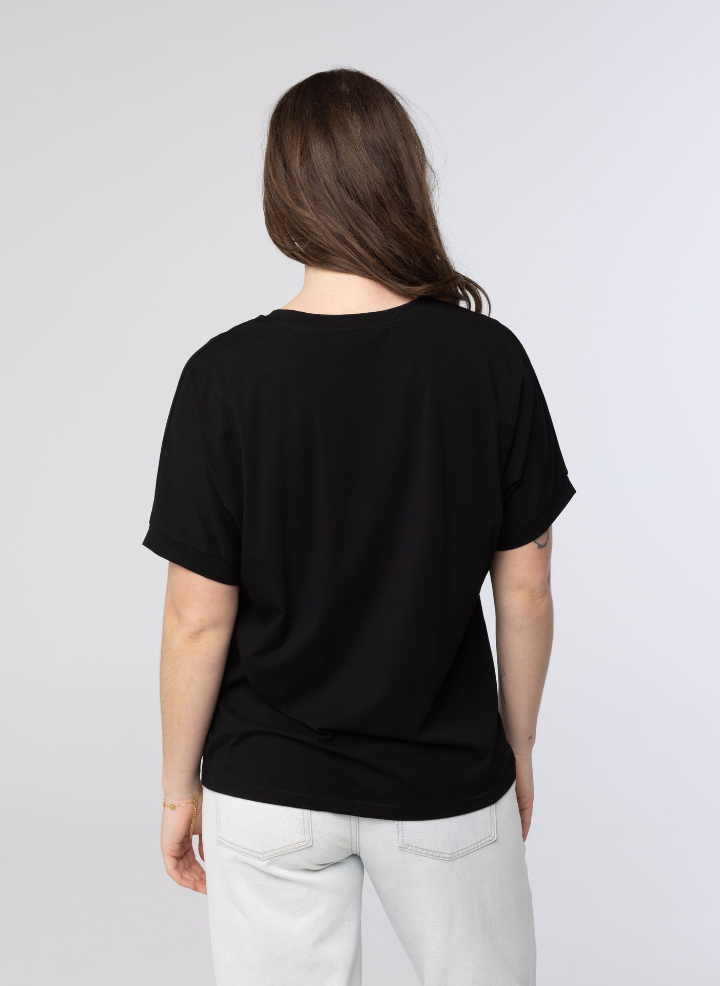 Norah Zwart shirt met tekst black 214240-001