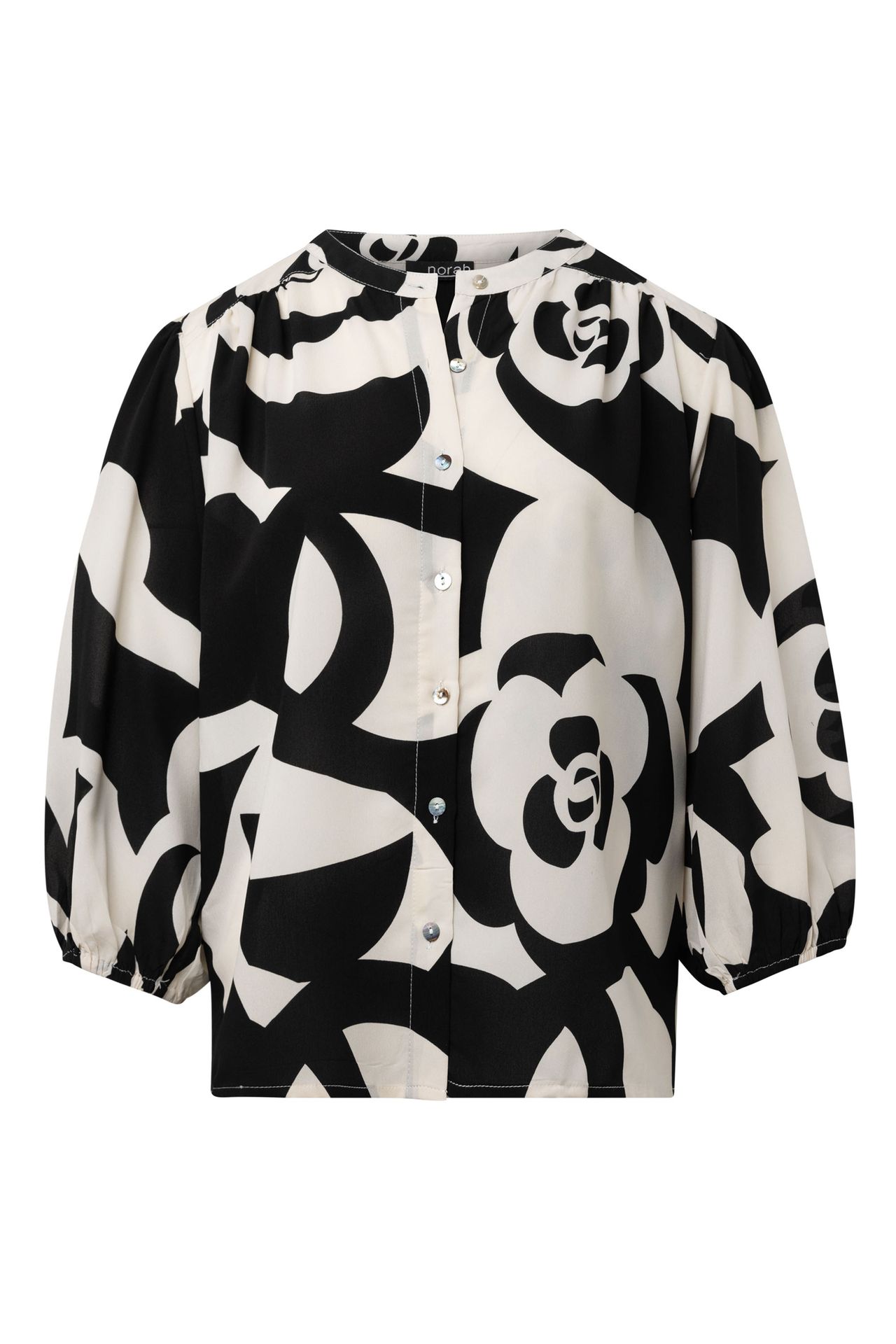 Norah Zwart witte blouse black/white 214060-031