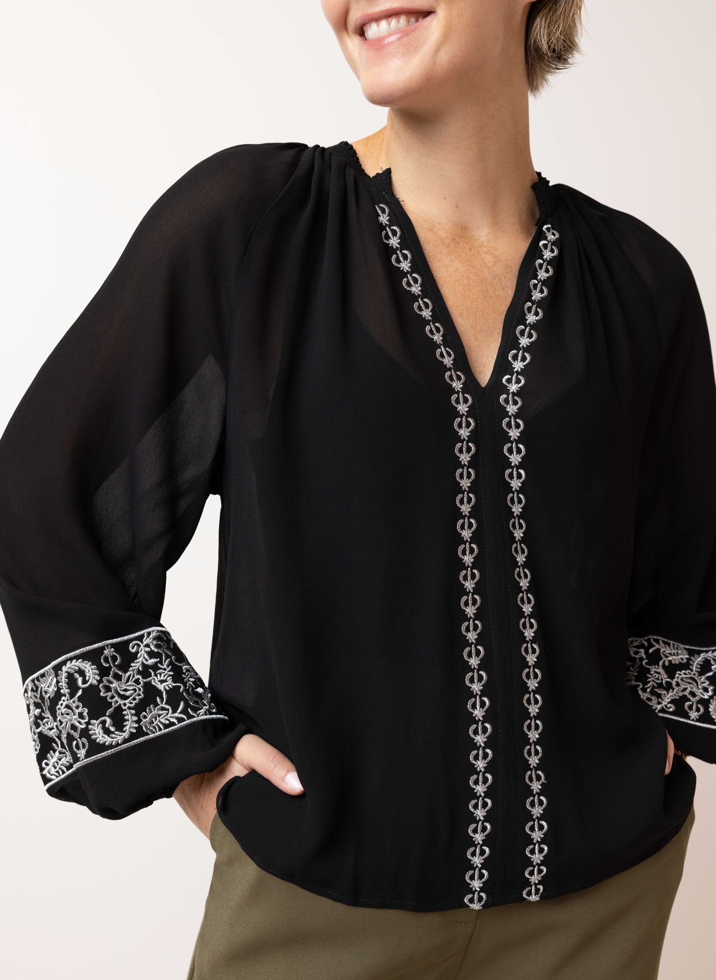 Norah Zwarte blouse black 214484-001