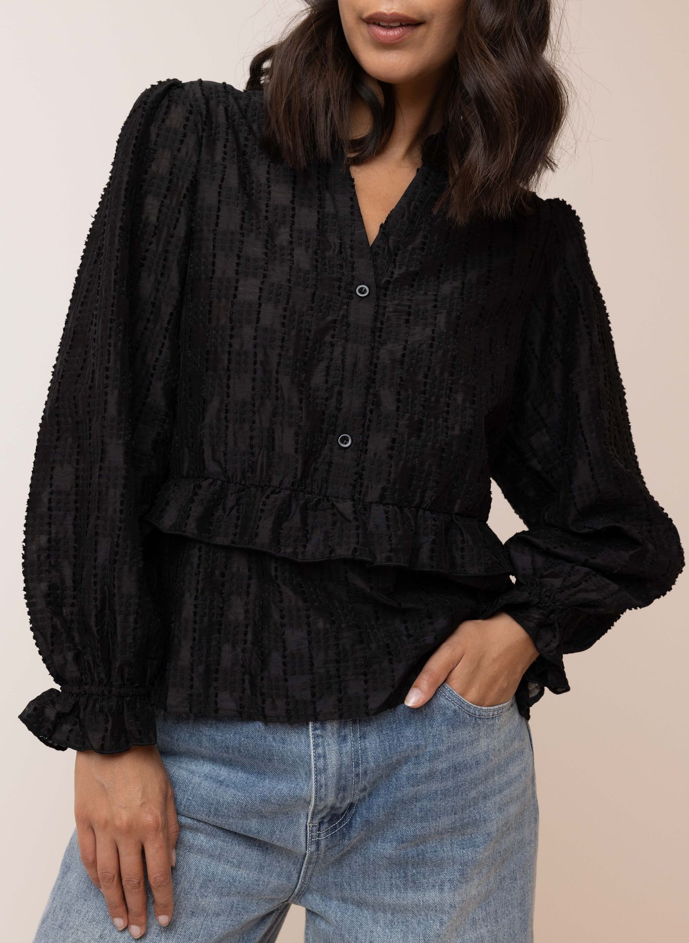 Norah Zwarte blouse black 215201-001