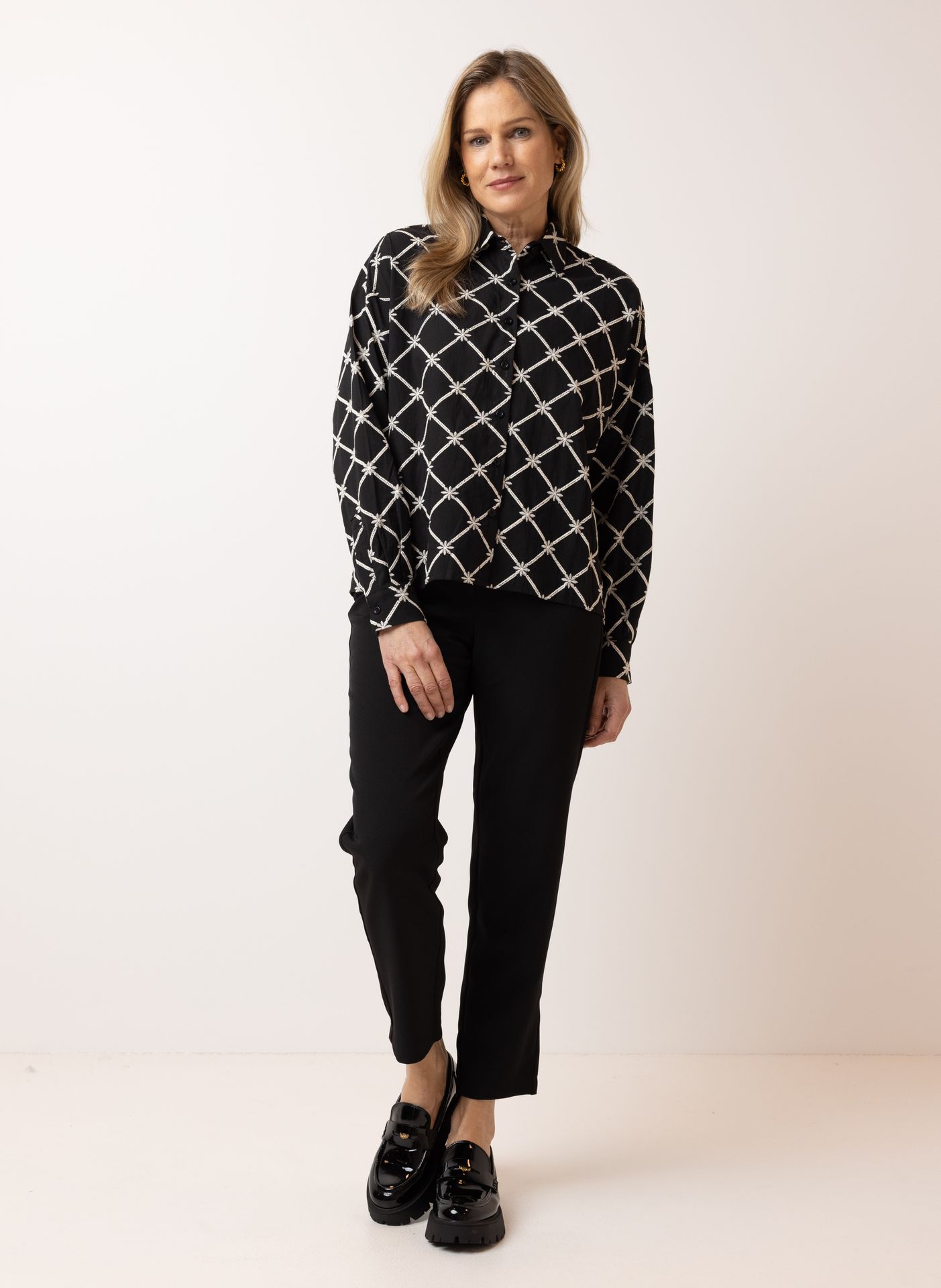 Norah Zwarte blouse black/ecru 215945-041