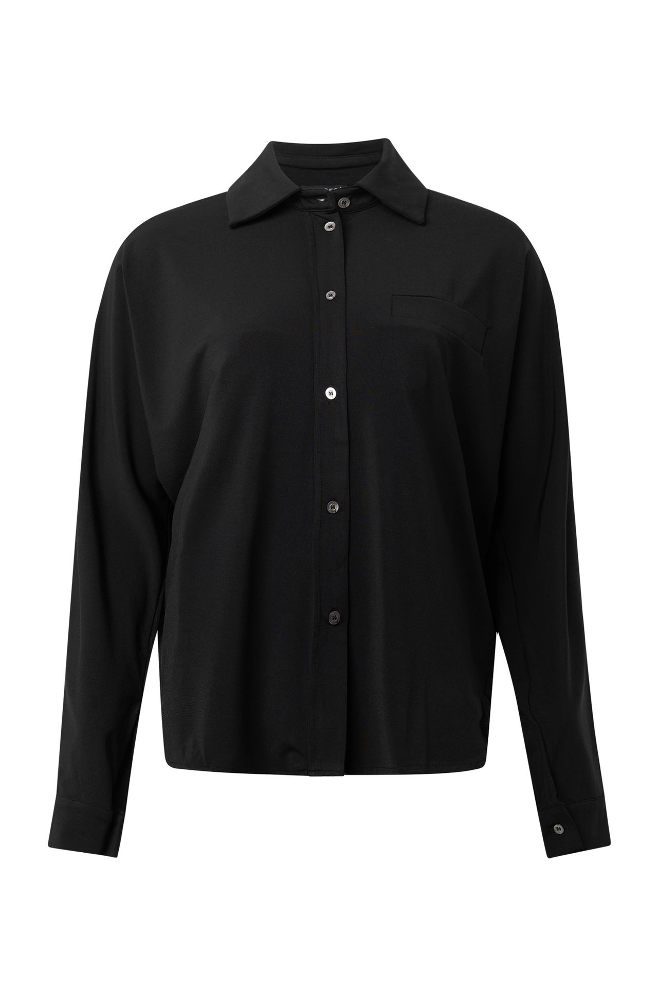 Norah Zwarte blouse travelstof black 215309-001