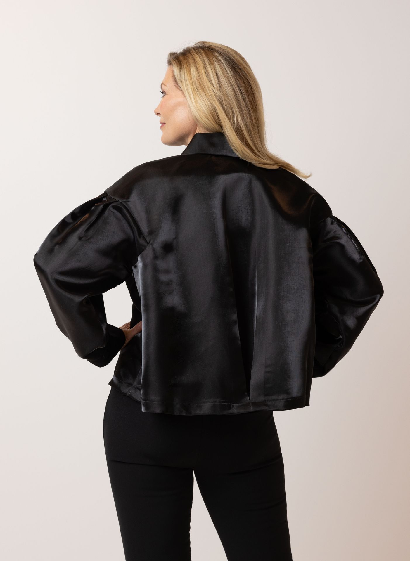 Norah Zwarte shiny blazer black 215899-001