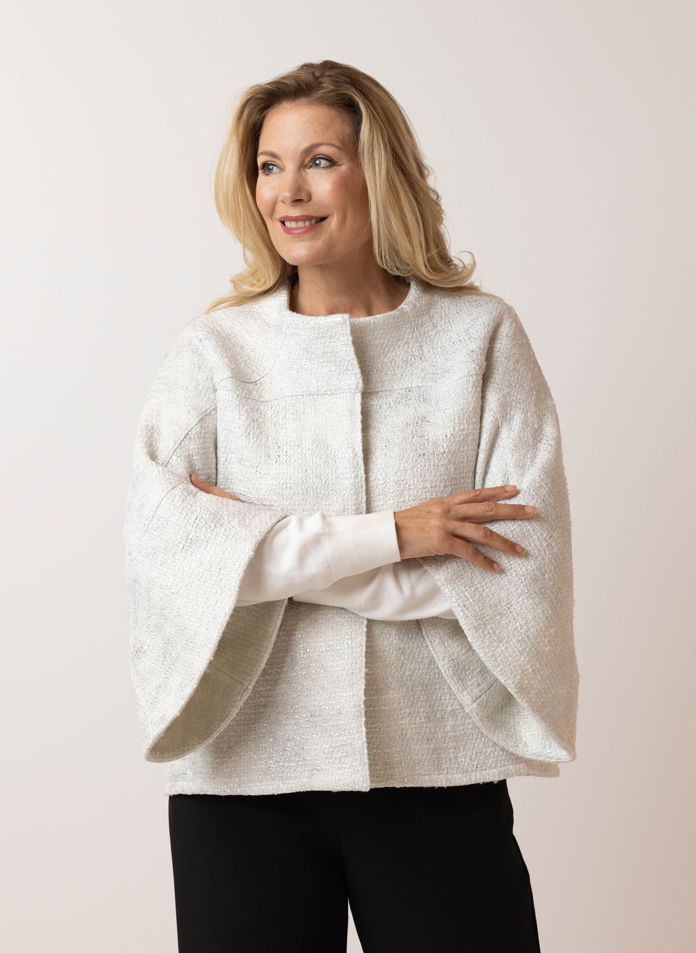  Witte bouclé blazer Wit P-215891-101